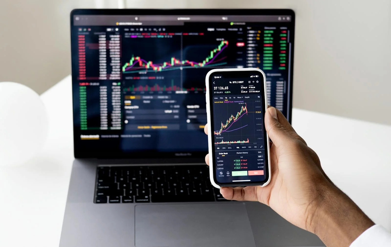 Financial account records and ledger documents on a desk